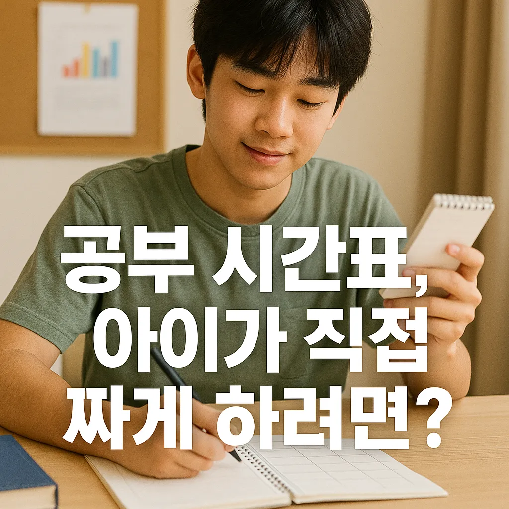 공부 시간표, 아이 스스로 짜게 하려면?