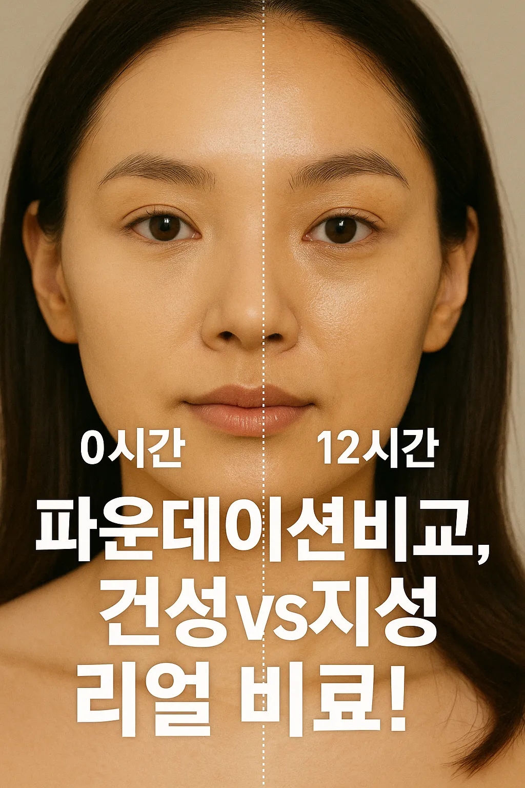 파운데이션 지속력 테스트, 12시간 비교!